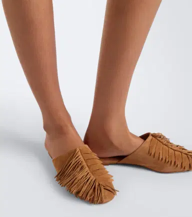 Aquazzura Maverick fringed suede mules | Thumbnail 6