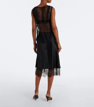 SIR. Ingrid lace-trimmed satin midi skirt | Thumbnail 5 SIR. Ingrid lace-trimmed satin midi skirt | Thumbnail 5