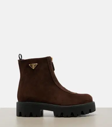 Prada Suede platform ankle boots | Thumbnail 3