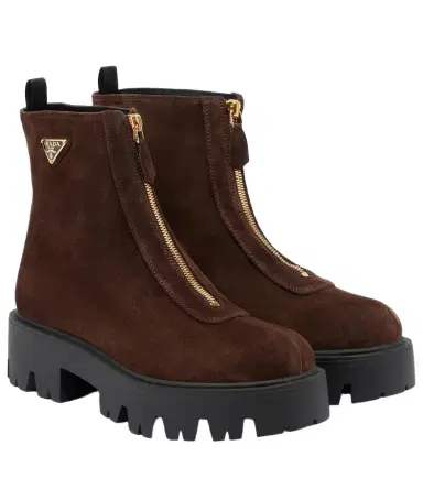 Prada Suede platform ankle boots | Thumbnail 1