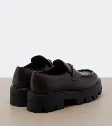 Prada Logo leather platform loafers | Thumbnail 3