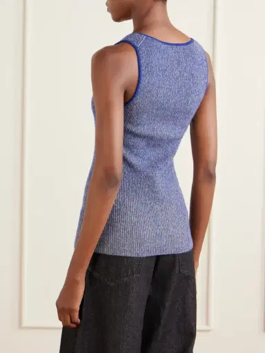 The Elder Statesman Marl Knitted Cashmere Tank | Thumbnail 4 The Elder Statesman Marl Knitted Cashmere Tank | Thumbnail 4