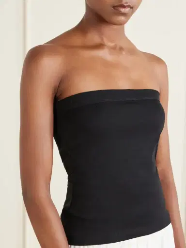 FLORE FLORE Bes Strapless Organic Cotton-jersey Top | Thumbnail 3