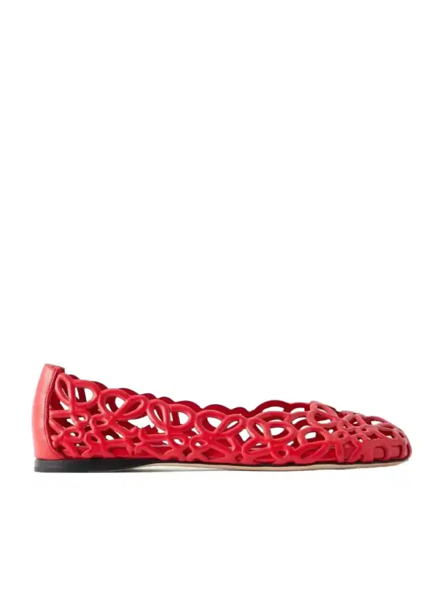 Petal Anagram Leather Ballet Flats