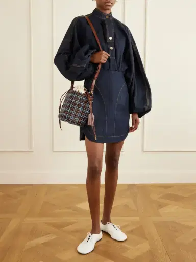 Marni Leather-trimmed Beaded Wood And Canvas Tote | Thumbnail 3