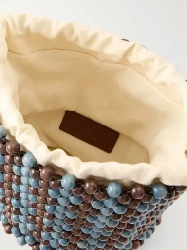 Marni Leather-trimmed Beaded Wood And Canvas Tote | Thumbnail 6