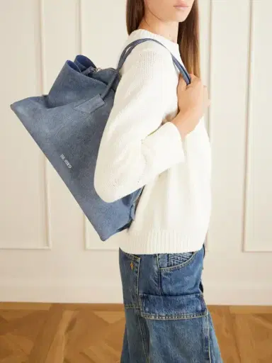The Attico La Passegiata Medium Asymmetric Denim Shoulder Bag | Thumbnail 2 The Attico La Passegiata Medium Asymmetric Denim Shoulder Bag | Thumbnail 2