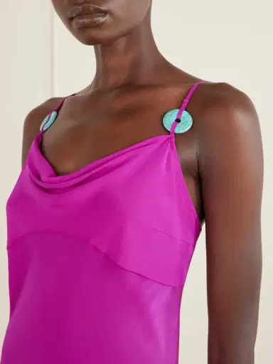SARA CRISTINA Palm Turquoise-embellished Silk-chiffon Maxi Dress | Thumbnail 4 SARA CRISTINA Palm Turquoise-embellished Silk-chiffon Maxi Dress | Thumbnail 4