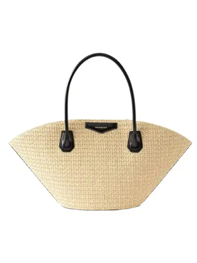 Givenchy Antigona Small Leather-trimmed Raffia Tote | Thumbnail 1