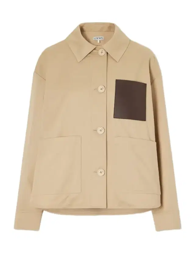 Logo-embossed Leather-trimmed Cotton-gabardine Jacket