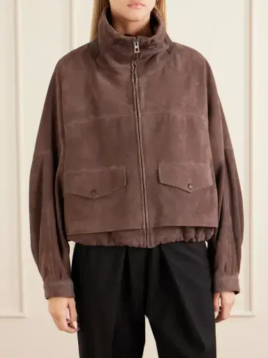 Loewe Logo-embroidered Paneled Suede Jacket | Thumbnail 3 Loewe Logo-embroidered Paneled Suede Jacket | Thumbnail 3