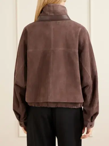 Loewe Logo-embroidered Paneled Suede Jacket | Thumbnail 4 Loewe Logo-embroidered Paneled Suede Jacket | Thumbnail 4
