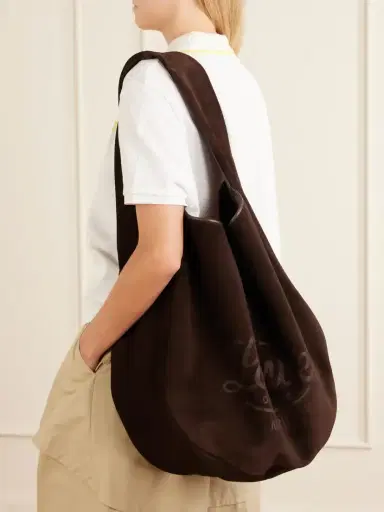 Loewe Logo-debossed Leather-trimmed Suede Tote | Thumbnail 3 Loewe Logo-debossed Leather-trimmed Suede Tote | Thumbnail 3