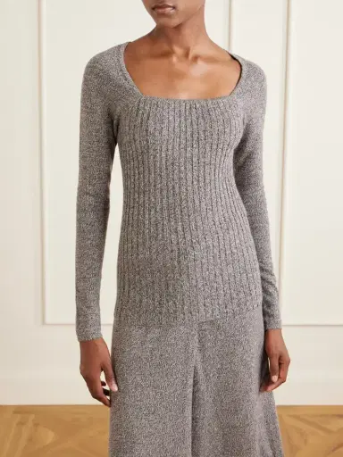 The Elder Statesman Marl Knitted Cashmere T-shirt | Thumbnail 3 The Elder Statesman Marl Knitted Cashmere T-shirt | Thumbnail 3