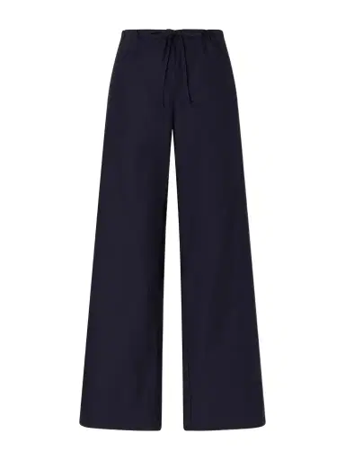 FLORE FLORE Josephine Drawstring Organic Cotton-poplin Straight-leg Pants | Thumbnail 1 FLORE FLORE Josephine Drawstring Organic Cotton-poplin Straight-leg Pants | Thumbnail 1