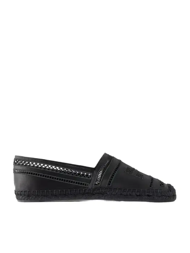 Tory Burch Open Weave Embroidered Satin Espadrilles