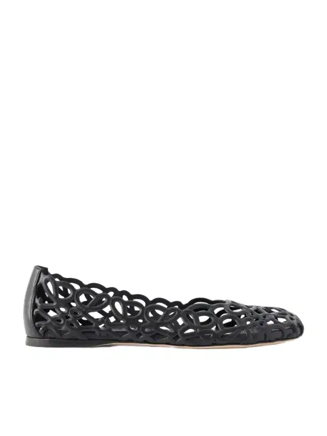 Petal Anagram Leather Ballet Flats