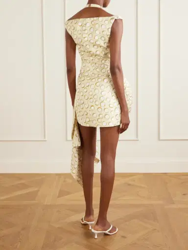 ALÉMAIS Paula Draped Asymmetrical Printed Moire Mini Dress | Thumbnail 4 ALÉMAIS Paula Draped Asymmetrical Printed Moire Mini Dress | Thumbnail 4