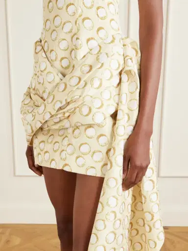 ALÉMAIS Paula Draped Asymmetrical Printed Moire Mini Dress | Thumbnail 6 ALÉMAIS Paula Draped Asymmetrical Printed Moire Mini Dress | Thumbnail 6
