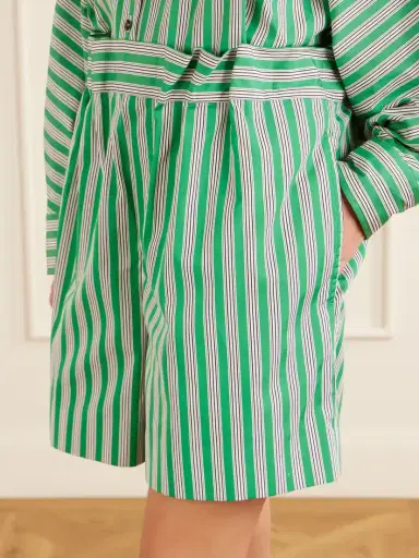 Loewe Pleated Striped Cotton-poplin Shorts | Thumbnail 5 Loewe Pleated Striped Cotton-poplin Shorts | Thumbnail 5