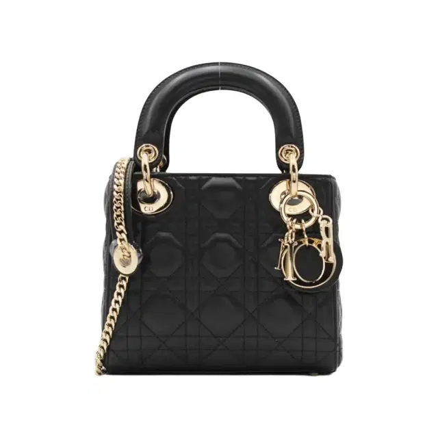 Christian Dior Lady Dior Mini Black Leather Handbag by The Solist