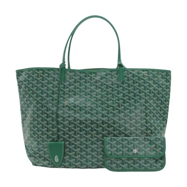 goyard Goyard Saint Louis GM Green Coated Canvas Tote Bag by The Solist