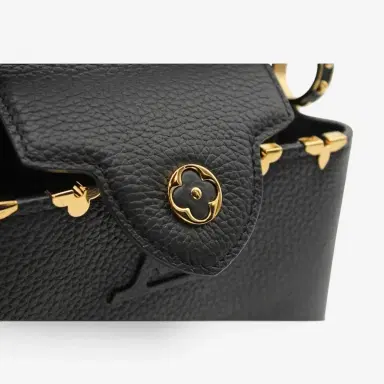 Louis Vuitton Louis Vuitton Capucines Mini Black Leather Handbag by The Solist | Thumbnail 5