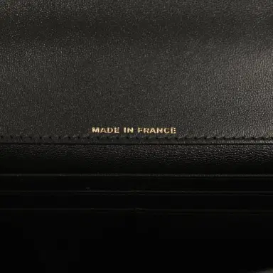 Chanel Chanel Long Top Handle Clutch with Chain Black Lizard Embossed Calfskin Gold Hardware | Thumbnail 9