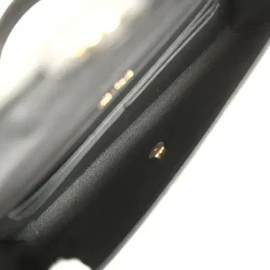 Chanel Chanel Long Top Handle Clutch with Chain Black Lizard Embossed Calfskin Gold Hardware | Thumbnail 10