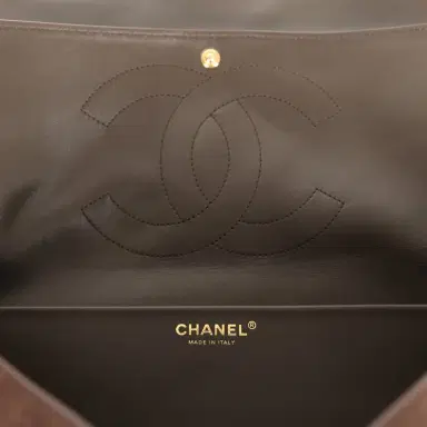 Chanel Chanel Maxi "Souplissimo" Small Flap Bag Dark Brown Suede Gold Hardware | Thumbnail 11