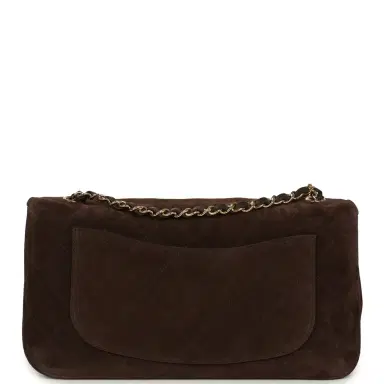 Chanel Chanel Maxi "Souplissimo" Small Flap Bag Dark Brown Suede Gold Hardware | Thumbnail 4