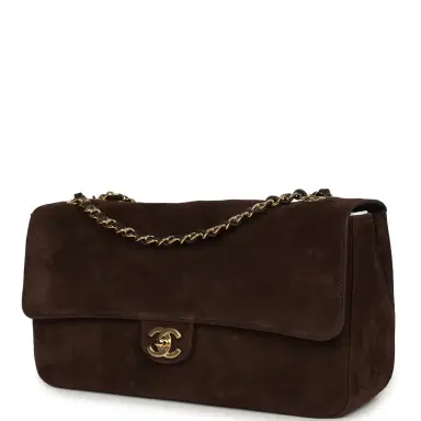 Chanel Chanel Maxi "Souplissimo" Small Flap Bag Dark Brown Suede Gold Hardware | Thumbnail 5