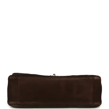 Chanel Chanel Maxi "Souplissimo" Small Flap Bag Dark Brown Suede Gold Hardware | Thumbnail 6