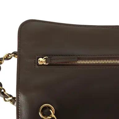 Chanel Chanel Maxi "Souplissimo" Small Flap Bag Dark Brown Suede Gold Hardware | Thumbnail 8