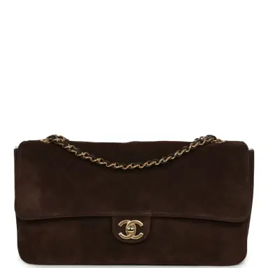 Chanel Chanel Maxi "Souplissimo" Small Flap Bag Dark Brown Suede Gold Hardware | Thumbnail 1