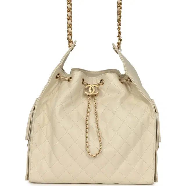 Chanel Chanel Medium 25 Hobo Bag Light Beige Caviar Antique Gold Hardware