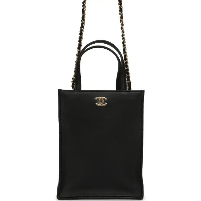 Chanel Chanel Mini Shopping Bag with Chain Black Calfskin Gold Hardware