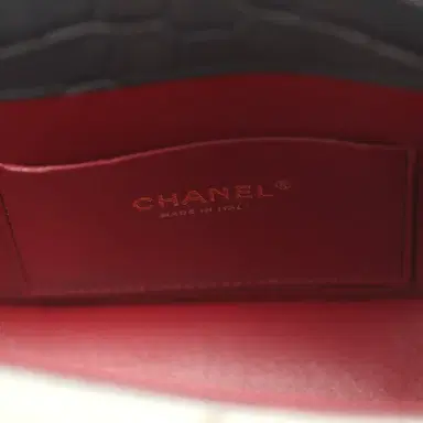 Chanel Chanel Mini Top Handle "Turn Around" Flap Dark Grey Croc Embossed Calfskin Gold Hardware | Thumbnail 9