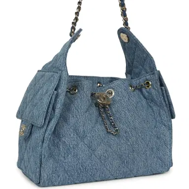 Chanel Chanel Small 25 Hobo Bag Blue Washed Denim Light Gold Hardware | Thumbnail 2 Chanel Chanel Small 25 Hobo Bag Blue Washed Denim Light Gold Hardware | Thumbnail 2
