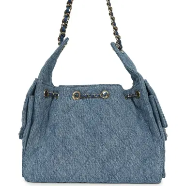 Chanel Chanel Small 25 Hobo Bag Blue Washed Denim Light Gold Hardware | Thumbnail 4 Chanel Chanel Small 25 Hobo Bag Blue Washed Denim Light Gold Hardware | Thumbnail 4