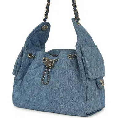 Chanel Chanel Small 25 Hobo Bag Blue Washed Denim Light Gold Hardware | Thumbnail 5 Chanel Chanel Small 25 Hobo Bag Blue Washed Denim Light Gold Hardware | Thumbnail 5