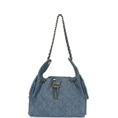 Chanel Chanel Small 25 Hobo Bag Blue Washed Denim Light Gold Hardware | Thumbnail 7 Chanel Chanel Small 25 Hobo Bag Blue Washed Denim Light Gold Hardware | Thumbnail 7
