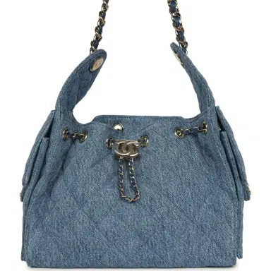 Chanel Chanel Small 25 Hobo Bag Blue Washed Denim Light Gold Hardware | Thumbnail 1 Chanel Chanel Small 25 Hobo Bag Blue Washed Denim Light Gold Hardware | Thumbnail 1
