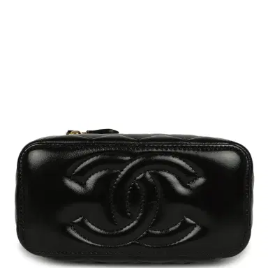 Chanel Chanel Small Tortoiseshell Top Handle Vanity Case Black Shiny Lambskin Gold Hardware | Thumbnail 6 Chanel Chanel Small Tortoiseshell Top Handle Vanity Case Black Shiny Lambskin Gold Hardware | Thumbnail 6