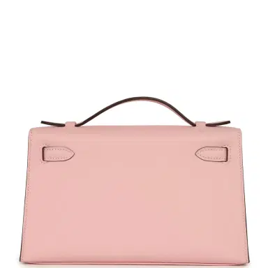 HERMÈS Hermes Kelly Pochette Rose Sakura Swift Palladium Hardware | Thumbnail 4
