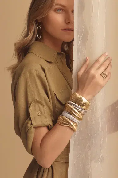 SIDNEY GARBER 12MM Yellow Gold Three Band Rolling Bracelets | Thumbnail 2 SIDNEY GARBER 12MM Yellow Gold Three Band Rolling Bracelets | Thumbnail 2