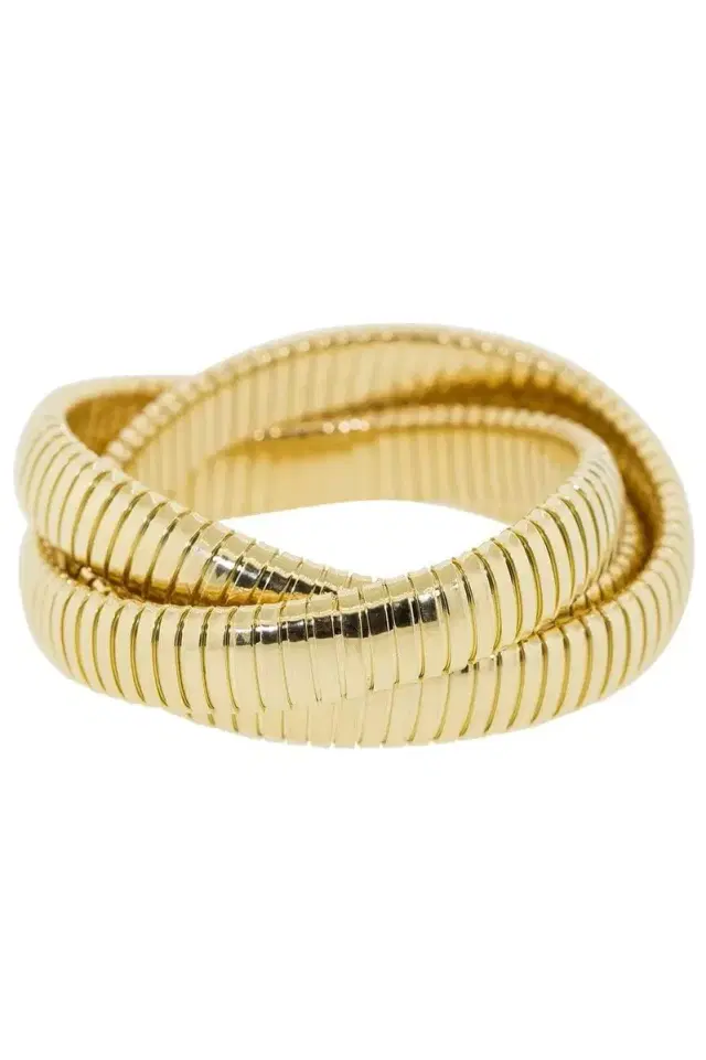 SIDNEY GARBER 12MM Yellow Gold Three Band Rolling Bracelets