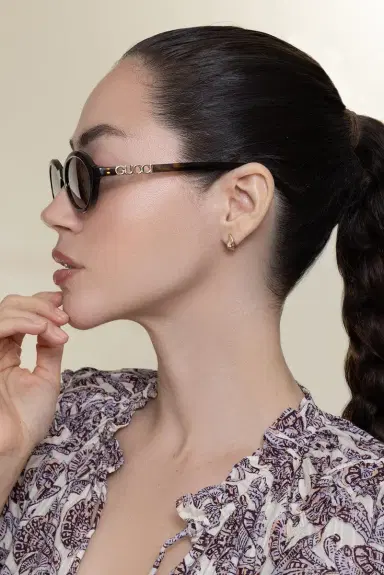 Gucci 3D Block Logo Oval Sunglasses | Thumbnail 3