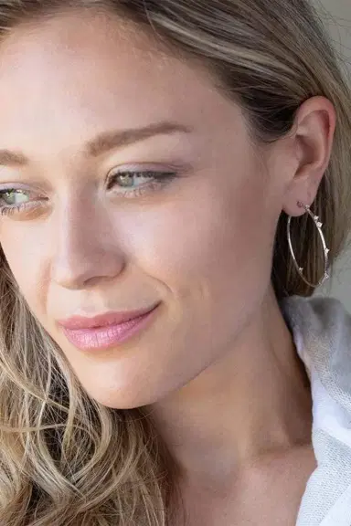 MATTIA CIELO 4cm White Gold Rugiada Hoop Earrings | Thumbnail 2 MATTIA CIELO 4cm White Gold Rugiada Hoop Earrings | Thumbnail 2