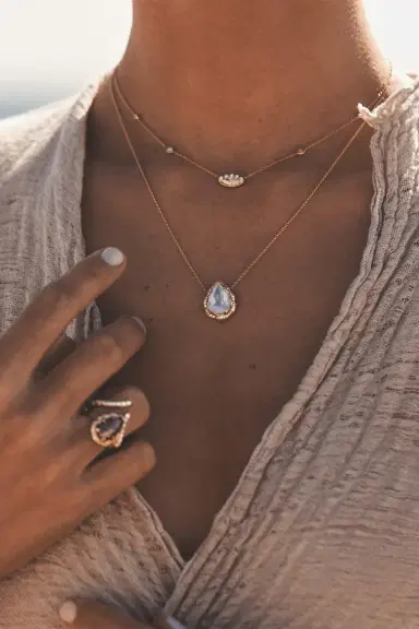 LOGAN HOLLOWELL 5 Diamond Angel Eye Choker Necklace | Thumbnail 2 LOGAN HOLLOWELL 5 Diamond Angel Eye Choker Necklace | Thumbnail 2